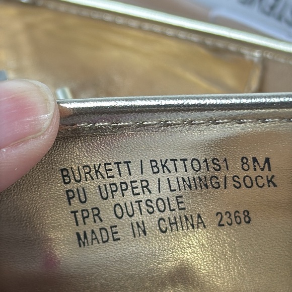 (Q7)Steve Madden Women's Burkett Gold Metallic Mary Jane Ballet Flats Sz 5.5,6.5 - Picture 9 of 15